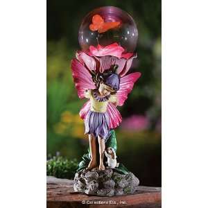  Fairy With Solar Ball Garden Decor 