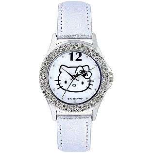   White Dial & White Leather Band  Hello Kitty Jewelry Watches Kids