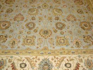   Light Blue & Ivory Plush Hand knotted Wool Persian Oriental Rug  