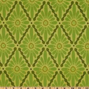  44 Wide Urban Flannel Floral Diamonds Green Fabric By 