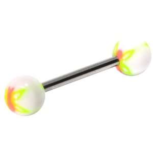 Spring Butterfly Multicolor UV Acrylic Tongue Ring   Barbell Body 