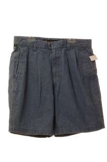 Dockers Mens Denim Blue Jean Twill Pleat Shorts Pleated Front Size 34 