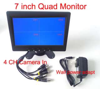 inch LCD monitor 4 CH vedio in Security Quad Monitor for cctv 