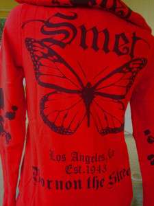 Smet Audigier Red Moth Authentic Hoodie Jacket & Ed Hardy Perfume 