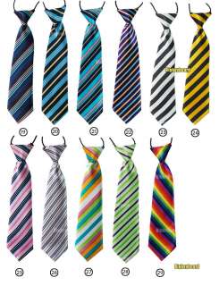 New School Boys Childrens Kids Clip On Elastic Tie Necktie Diffrent 