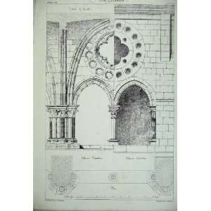  Laon Cathedral Cloisters Plan France Architecture C1875 