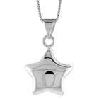   Sterling Silver Star Pendant, Made in Italy. 13/16 in. (20mm) Tall