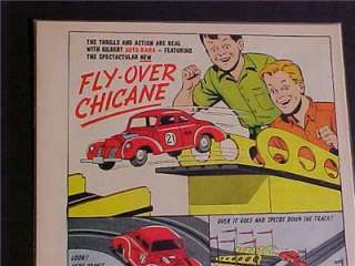 OLD~ANTIQUE GILBERT TOY SLOT CAR RACE TRACK SET PRINT AD~ORIG VINTAGE 
