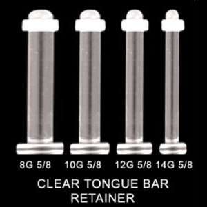  8G 5/8 Clear Bioflex Tongue Retainer   Sold As 6 Pack 