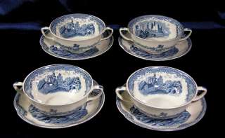   OLD BRITAIN CASTLES CREAM SOUPS & SAUCERS (4)*  USA