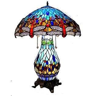 Tiffany style Dragonfly Lamp with Lighted Base  Warehouse of Tiffany 