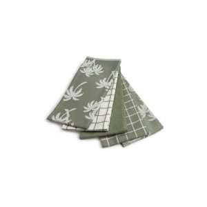  Ritz Egyptian Flat Kitchen Towel Set, Palm Tree 5 Count (3 