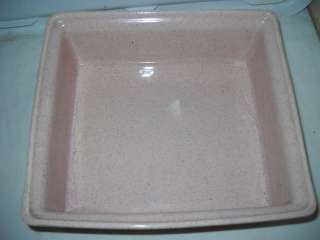   POTTERY Brusche Pink Speckle Square Bowl 9 x 8 x 3 BAKING DISH