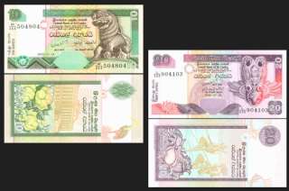 Sri Lanka SET #1 P 115,116 Unc. Banknotes Asia  