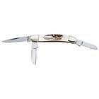 Stockman Knife 3 honed blades genuine stag horn handle brass liners 