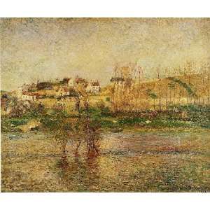   painting name Flood in Pontoise, by Pissarro Camille