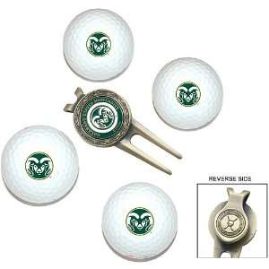  Colorado State Rams Pack of 4 Golf Balls and Divet Tool 