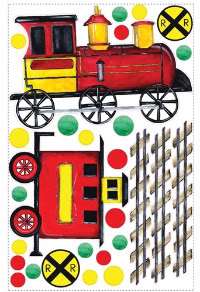 All Aboard Peel & Stick Wall Decals~Train~Tracks~Signs  