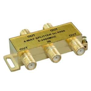  4 way F Type Coaxial Signal Splitter Electronics