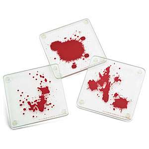 RARE Unique Dexter Blood Spatter Sample Coasters Coaster Set 6 Wooden 