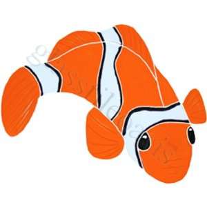  Small Clown Fish Pool Accents Orange Pool Glossy Ceramic 
