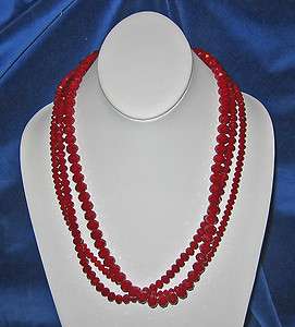 Donna Dressler Sterling Silver RED Swarovski Crystal Necklace  
