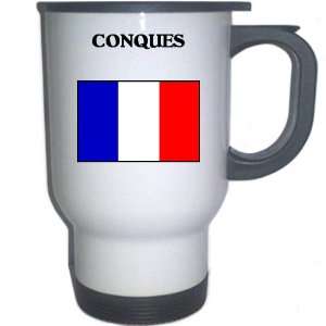 France   CONQUES White Stainless Steel Mug
