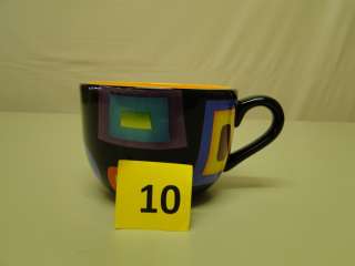   Imports Modern Mug Hand Painted Ceramic Multicolor Coffee Tea Cup