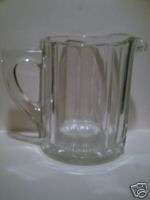 Vintage Heavy Thick Pressed Paneled Glass Pitcher 34oz  