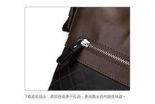 Mens Genuine Leather Handbag Messenger Briefcase Laptop Notebook 