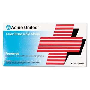  Acme United Lightly Powdered Disposable Latex Gloves, Box 