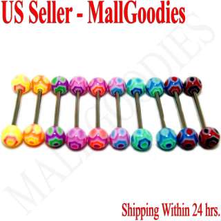 V082 Acrylic Tongue Rings Barbells 100 of YOUR CHOICE  