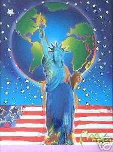 Peace On Earth by Peter Max   abstract   Statue of Liberty, Earth 
