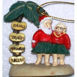  Hawaiian 3D Christmas Ornament Santa With Mrs. Kitchen 