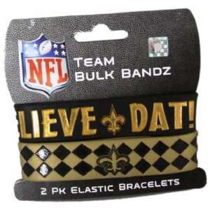   Orleans Saints Large Bulk Bandz Band Bracelet 2PK
