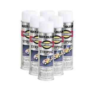   oz. Flat White Professional Striping Spray Paint (6 Pack) 