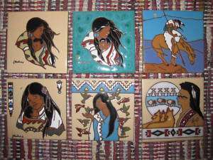Variety of Native American EARTHTONE 6 x 6 Art Tiles  
