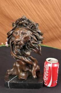 Real Bronze Metal Wall Plaque Majestic Male Lion Head Safari King HUGE 