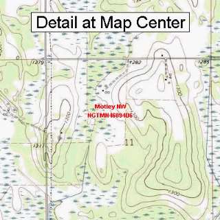   Topographic Quadrangle Map   Motley NW, Minnesota (Folded/Waterproof