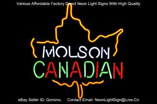 Molson Canadian CANADA Leaf LOGO BEER BAR REAL NEON LIGHT SIGN GIFT 