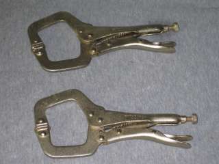 Lot of 2 Small Locking Clamps w/ Swivels / Z15  