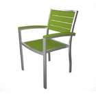   Recycled European Outdoor Patio Arm Chairs  Lime Green w/ Silver Frame