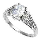   Sterling Silver Ring   Oval Clear CZ (Prong Set)   8mm x 2mm   Size 7