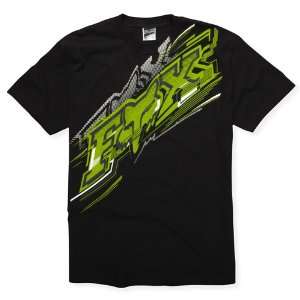 FOX Racing Mens 47031 FLASH Short Sleeve Cotton Tee Shirt Black/Green 