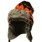 e4Hats New Pattern Knit Tropper Hat   Orange Black