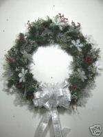 24 Christmas Wreath Wreaths ~~SILVER SNOWFLAKES~~  