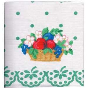  Vintage Inspired Tea Towel   Polka Dot Fruit Towel w Green 