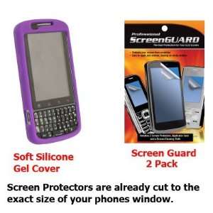 Purple Silicone Gel Cover for Motorola Droid Pro xt610 with 2 Pack 