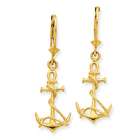 post earrings 14k gold anchor with rope trim post earrings