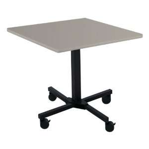  Square Aluminum Mobile Cafe Table Adjustable Height 36 W 